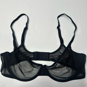 NWOT Victoria's Secret Black Mesh Bra 36D